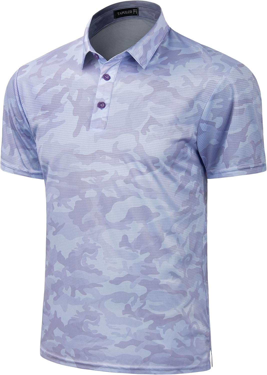TAPULCO Mens Quick Dry Polo Shirts Camouflage Pattern Performance Athletic Lightweight Breathable Casual Golf Tshirts