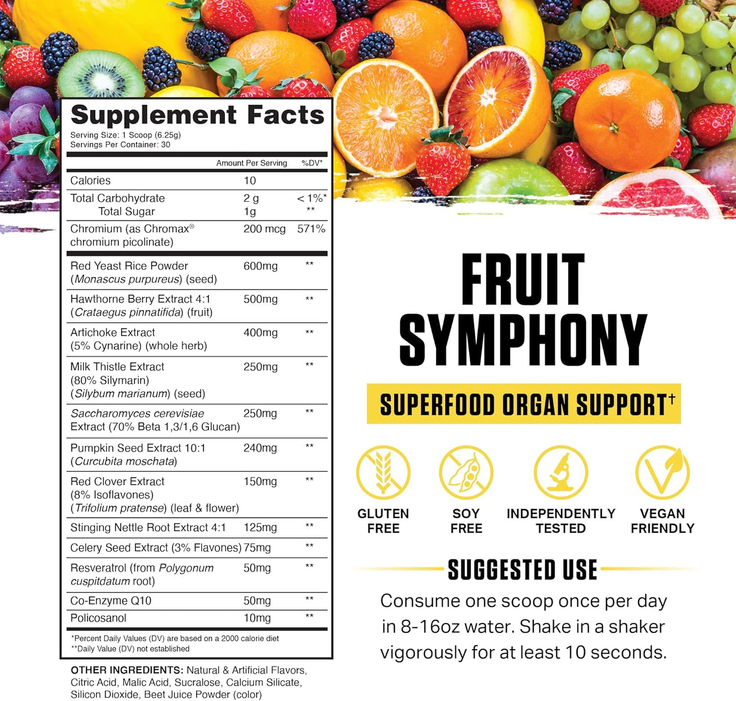 Ambrosia Nektar - Superfood Powder | Complete Health Supplement | 30 Servings (Fruit Symphony)