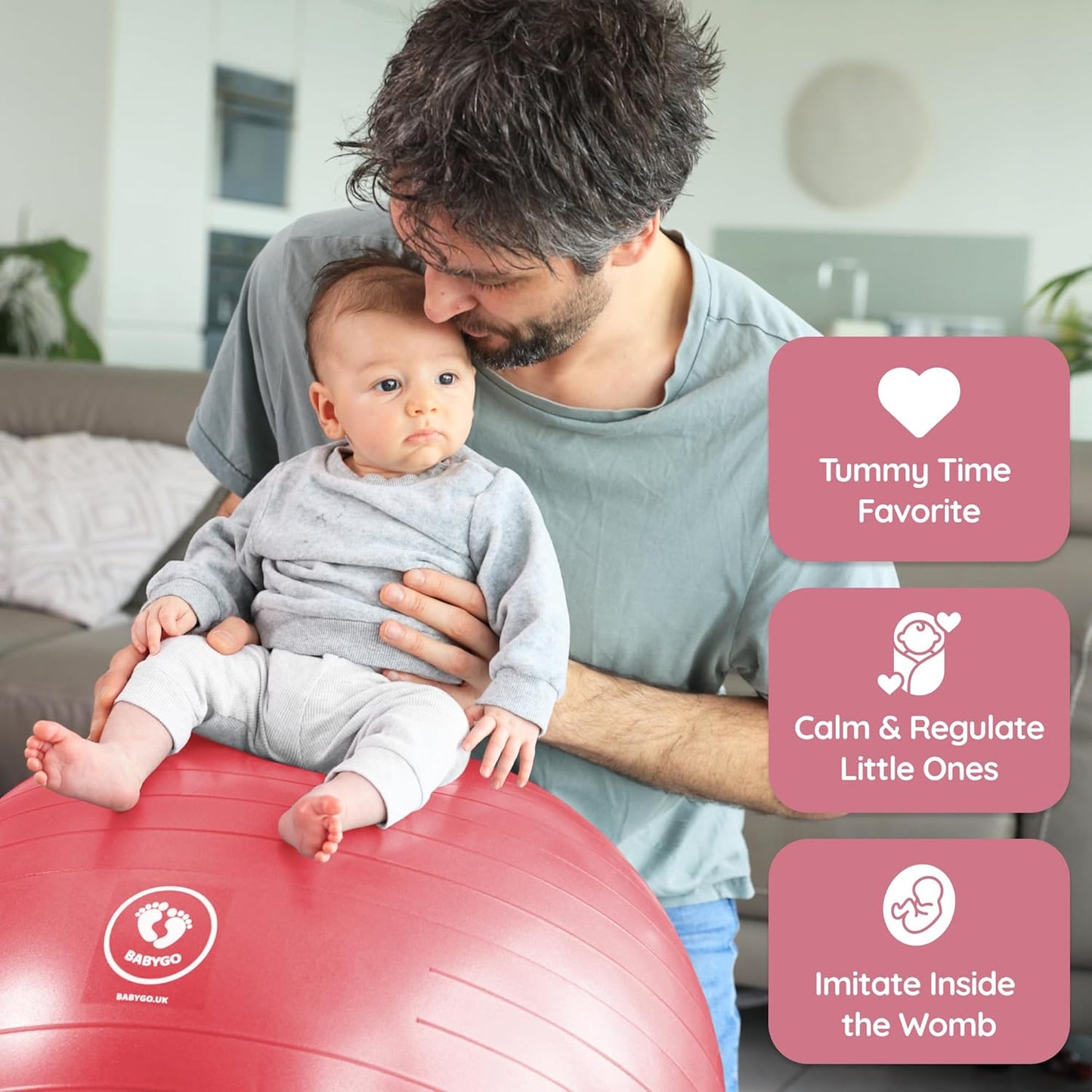 BABYGO® Birthing Ball for Pregnancy & Labor + Our Award Winning Book - Exercise, Birth & Recovery Plan, 5X Stronger Than a Yoga Ball with Eco Friendly Material