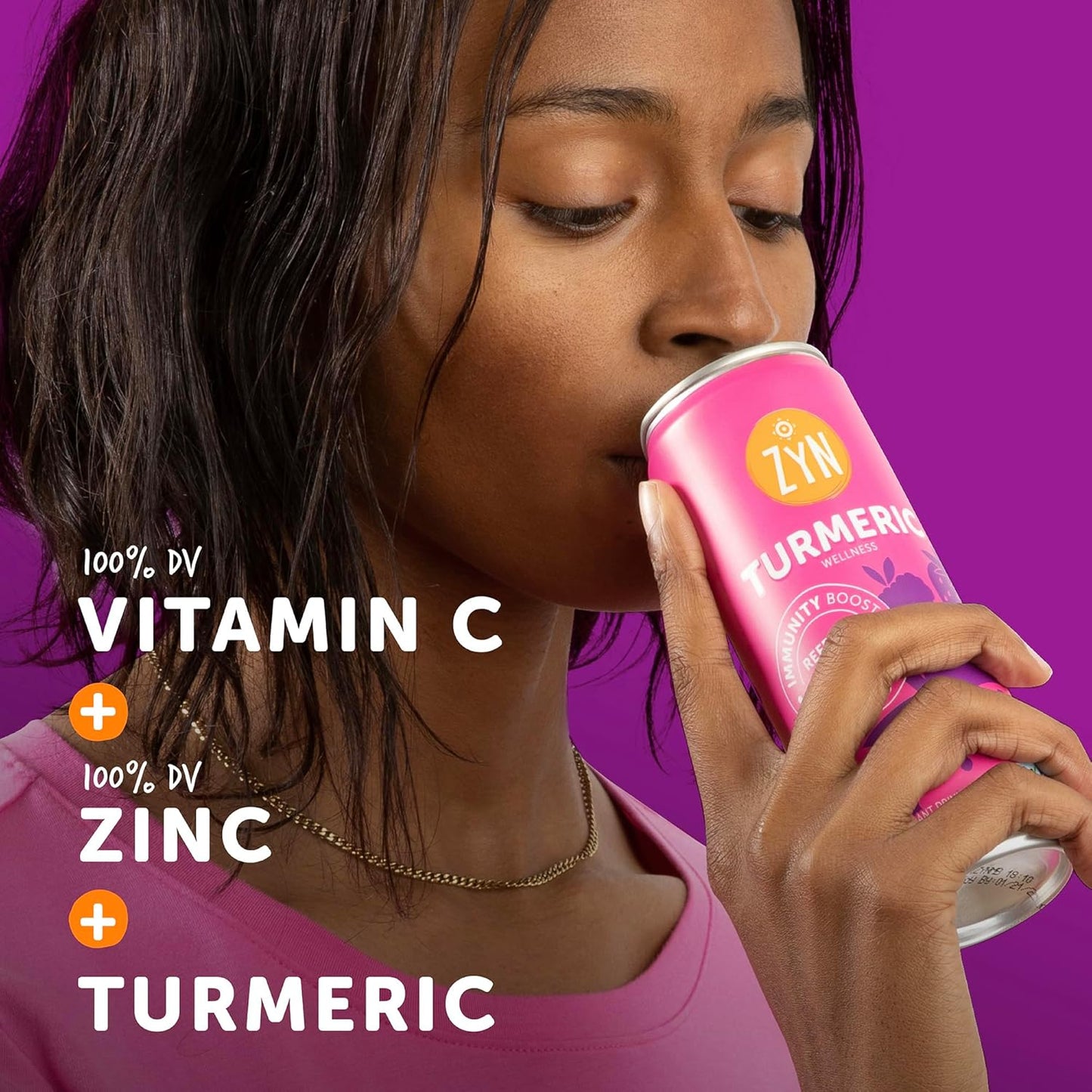 ZYN Turmeric Wellness Drink (24 Pack), Mixed Berry Flavored Turmeric Curcumin Drink with Black Pepper, No Added Sugar, Low Carb & Low Calorie Drink, Clean Alternative