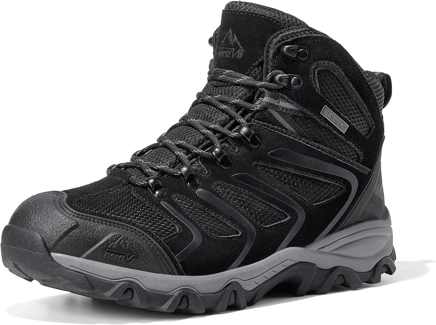 NORTIV 8 Men's Ankle High Waterproof Hiking Boots Outdoor Lightweight Shoes Trekking Trails Armadillo