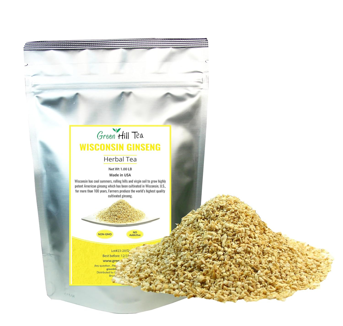 Genuine Wisconsin Ginseng Tea, A Refreshing Favourite Beverage for Athletes –1 LB Bag