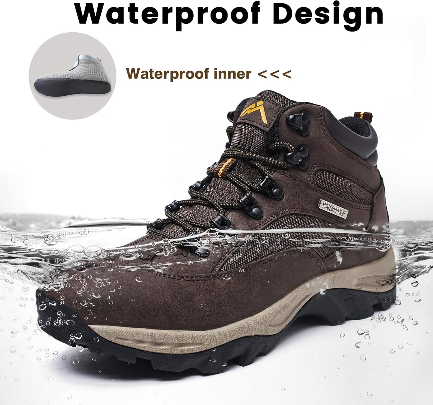 CC-Los Men's Waterproof Hiking Boots Outdoor Relaxed Fit Lightweight Size 7-13.5