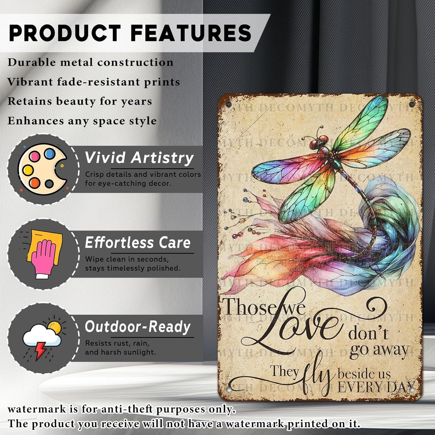 Vintage Tin Sign Those We Love Don't Go Away They Fly Belive Us Every Day Tin Sign for Home Farm Outdoor Bathroom Restaurant Cafes Bars Club Kitchen Garage Art Wall Decor 12 * 8inch