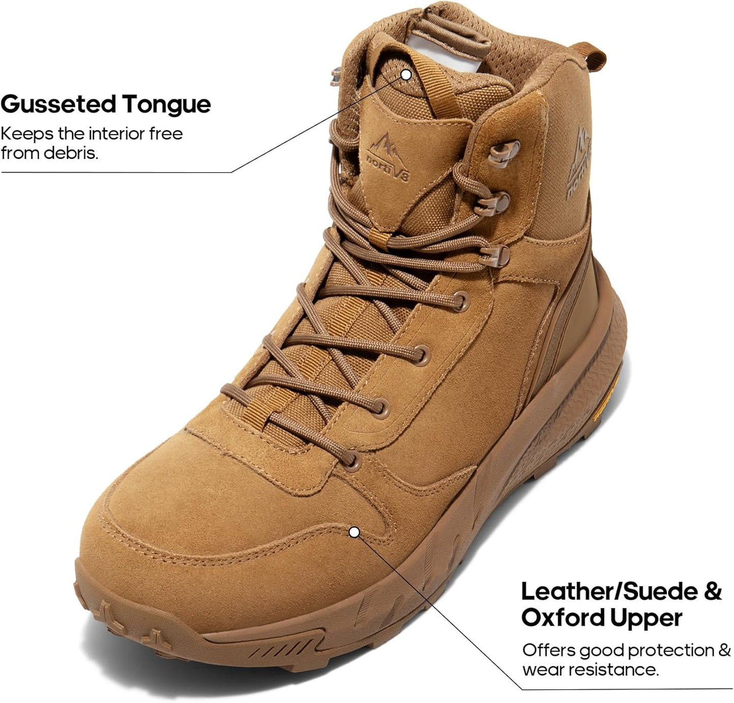 NORTIV 8 Men's Military Tactical Boot Lightweight Comfortable Boots for Work All Day Side Zipper Motorcycle Combat Hiking Boots Metrostrike(8-9 Inches)