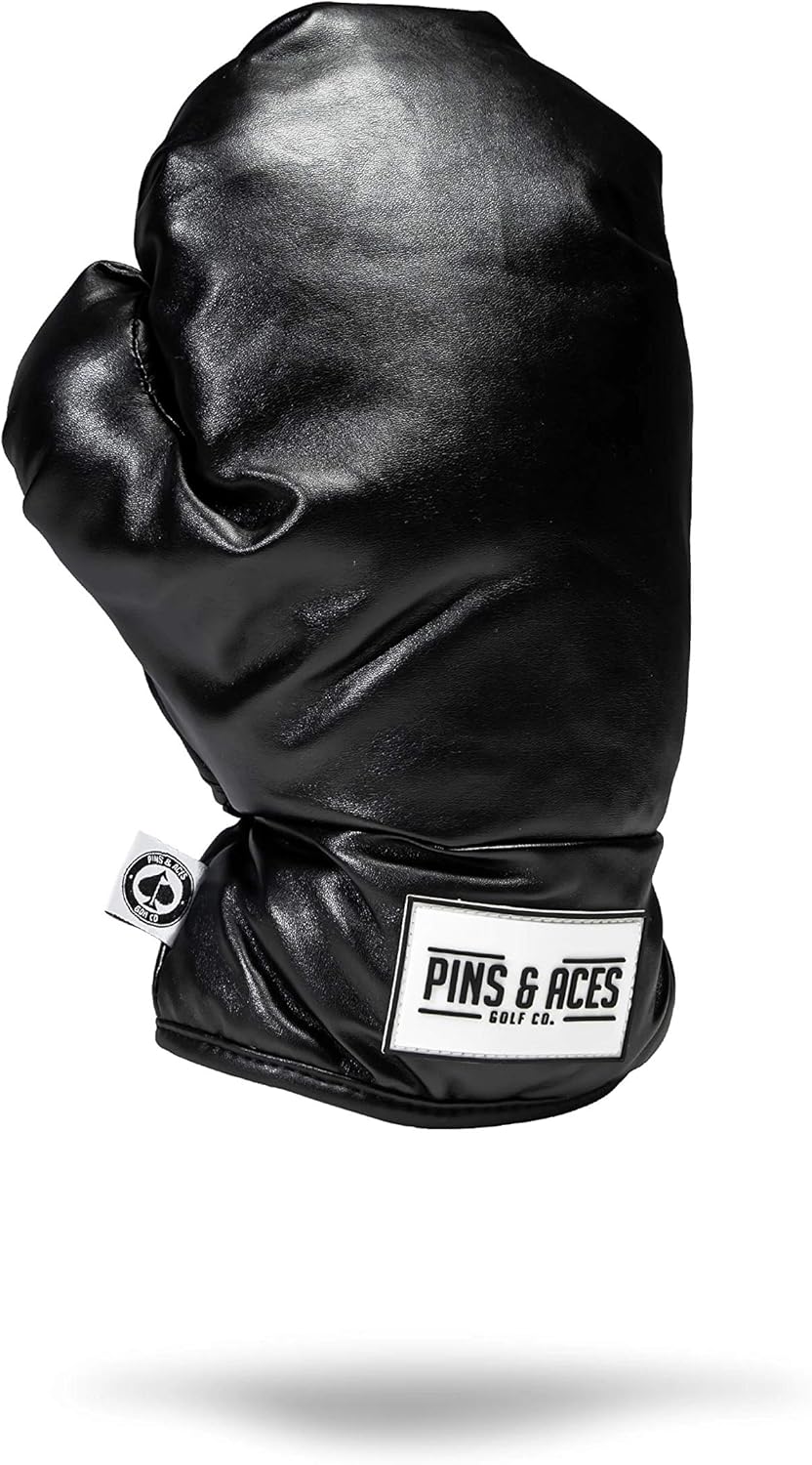 Pins & Aces Boxing Glove Driver Head Cover - Premium, Hand-Made Classic Boxing Glove 1W Headcover - Funny, Tour Quality Golf Club Cover - Style and Customize Your Golf Bag