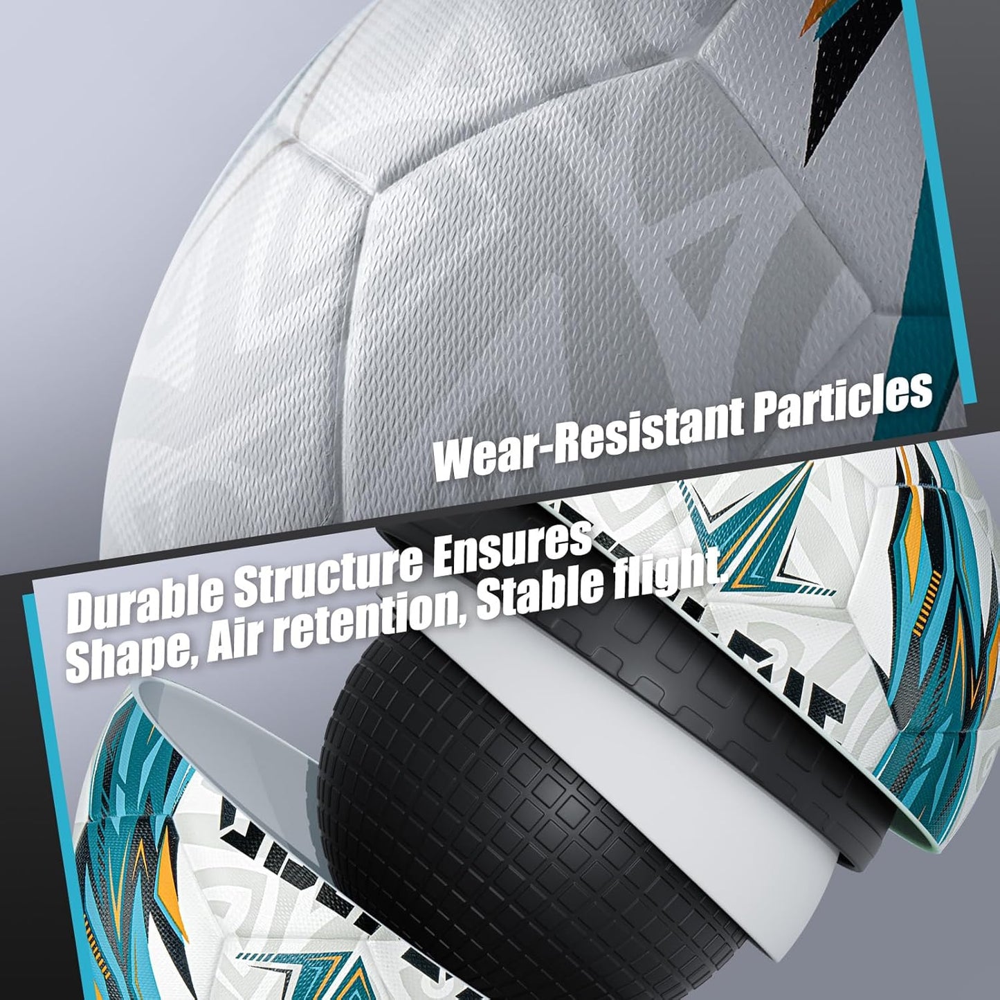 Soccer Ball Size 5 for All Age Recreational or Professional Outdoor Practice, PU Official Size&Weight, Size 5 Soccer Ball for Boys Youth Adults College Team, Ideal Gifts with Pump and Carry Net