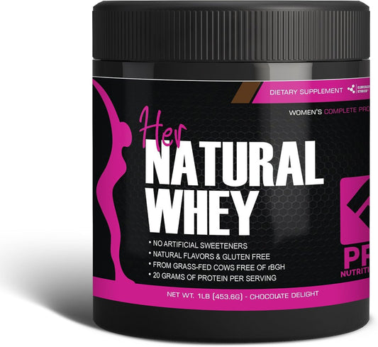 Whey Protein Powder for Women - Supports Lean Muscle Mass - Low Carb - Gluten Free - Grass Fed and Rbgh Hormone Free (16 Ounces (Pack of 1), Chocolate Delight)