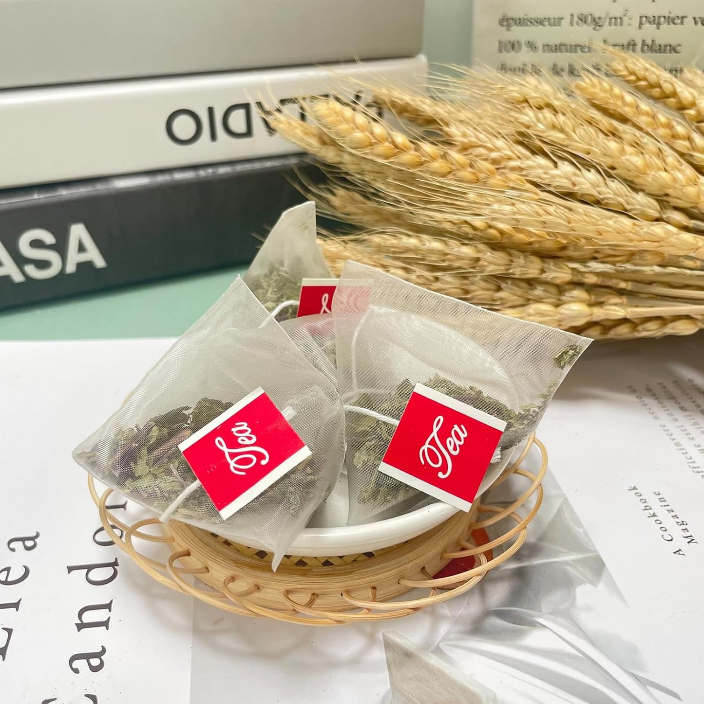 Samcci - Spearmint Tea Bags, 40 Teabags, 1.5g/bag - Pure Spearmint Leaves - Non-GMO - Caffeine-free Herbal Tea - Hormone Balance & Support Digestion & Natural Breath Freshener