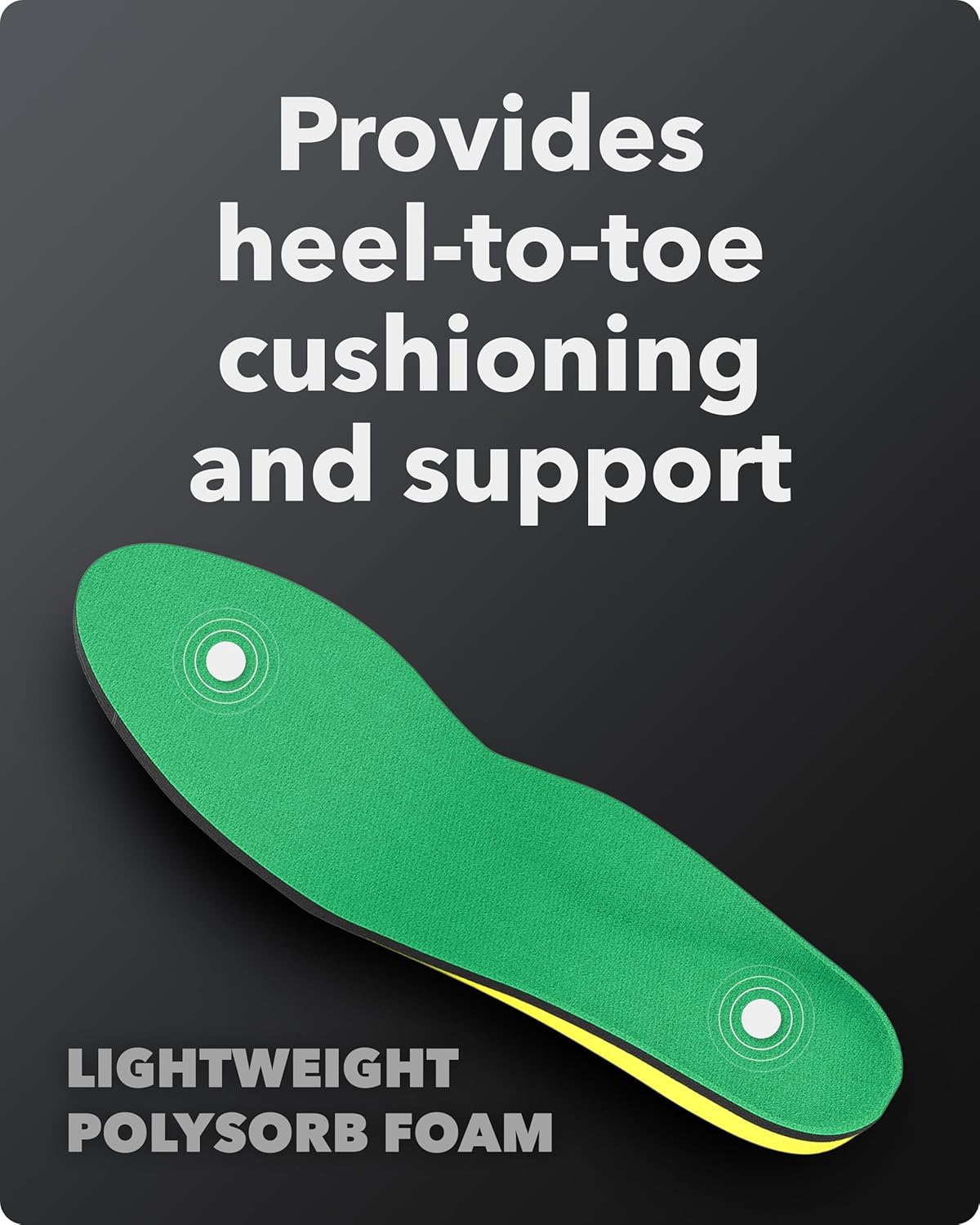 Spenco Insoles Polysorb Cross Trainer - Lightweight, Full-Foot Inserts with Heel-to-Toe Cushioning, Support, & Odor Control, All-Day Comfort & Stability - Ideal for Runners, Walkers, Athletes