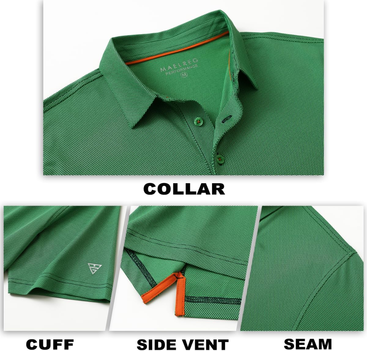 M MAELREG Golf Shirts for Men Dry fit Sports Jacquard Lightweight Performance Texture Short Sleeve Collared Polo Shirts