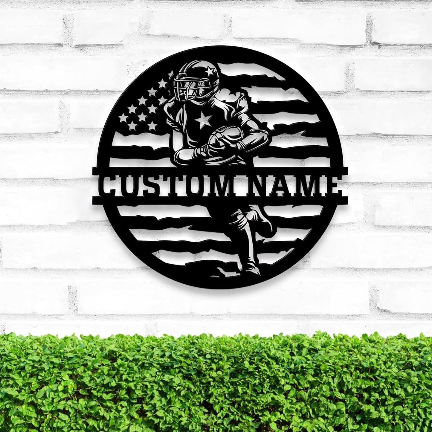 Personalized Football Metal Wall Art LED Light, American Sign, Wall Decor, Birthday Xmas Gift