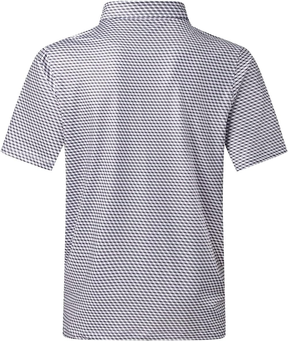 DEOLAX Mens Polo Shirts Fashion Print Mens Golf Shirt Dry Fit Mens Golf Polo Short Sleeve Quick Dry Funny Golf Shirt for Men