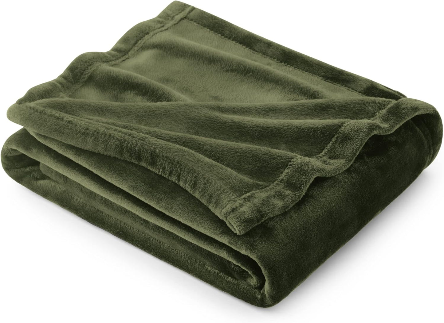Bedsure Fleece Throw Blanket Olive Green - 300GSM Blankets for Couch, Sofa, Bed, Soft Lightweight Plush Cozy Throws for Toddlers, 50x60 inches