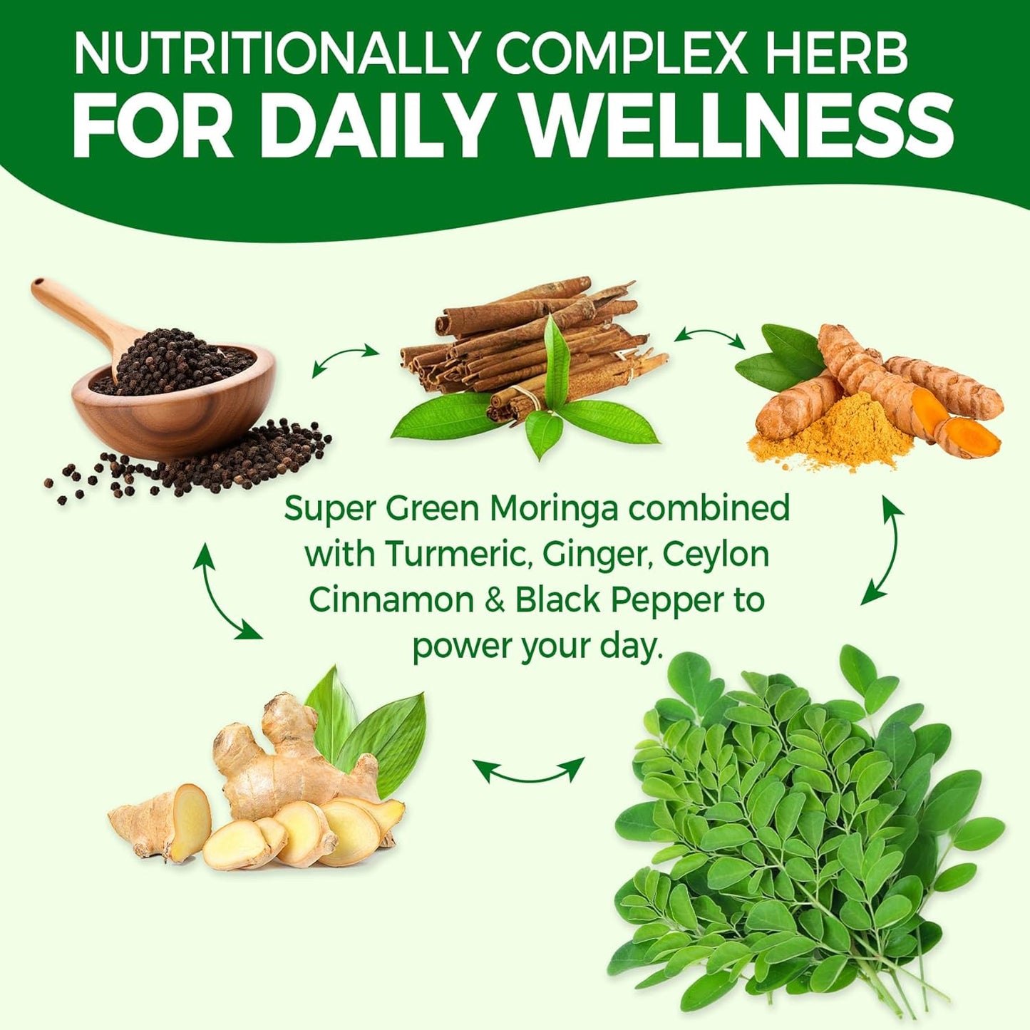 Moringa Gummies for Women Men, Sugar Free, Vegan, with 10 Billion CFU Probiotic Turmeric Ginger Ceylon Cinnamon, Chewable Organic Pure Moringa Leaf Supplement for Adults | Gut & Immune Support, 60Cts