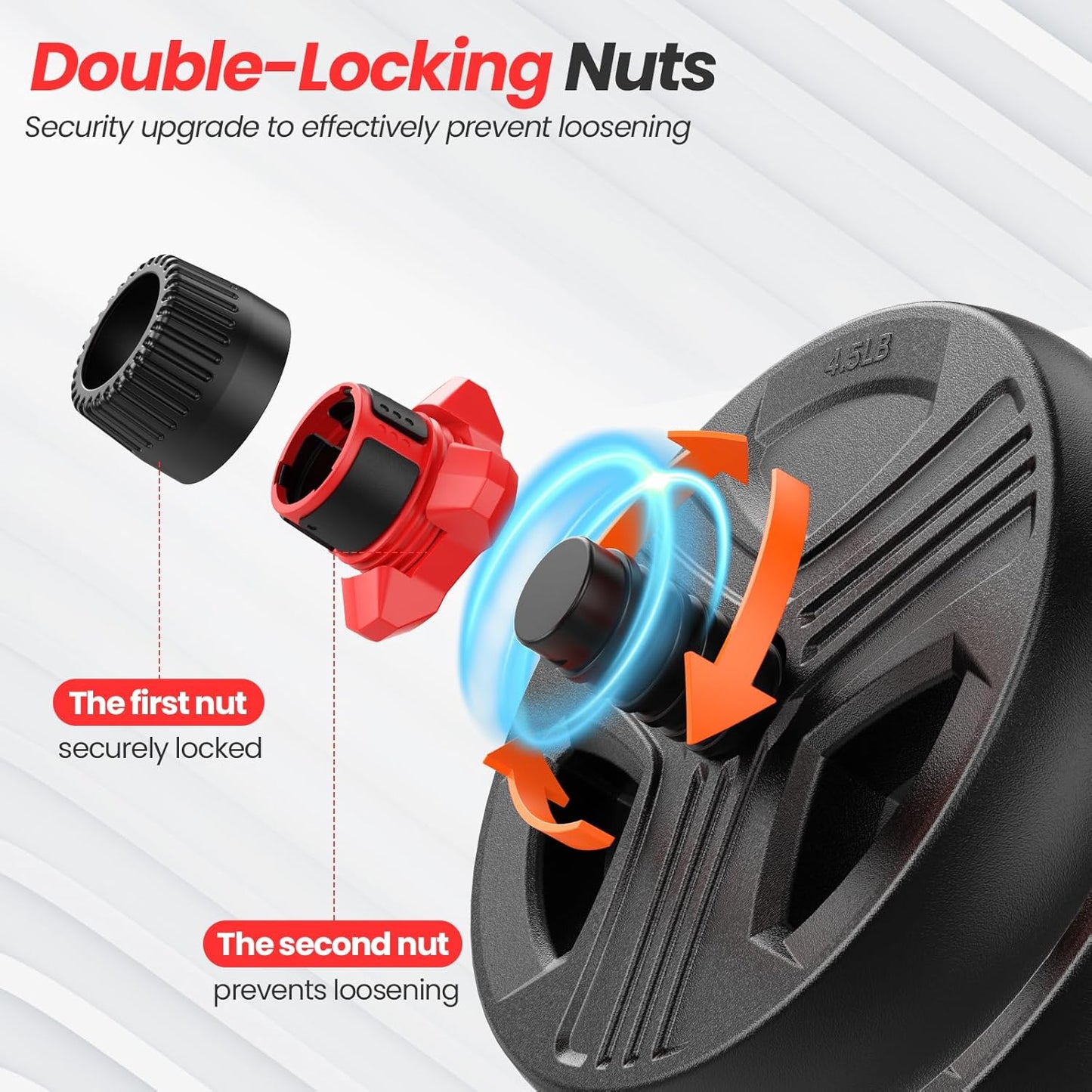 Adjustable dumbbell set,20/35/45/55/70/90lbs Free Weights set with upgraded nut, 4 in 1 Weight Set Used as Kettlebells, Barbell, Push up Stand, Fitness Exercise for Home Gym Suitable Men/Women