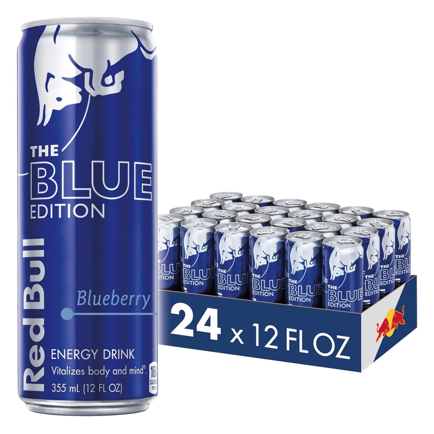 Red Bull Blue Edition Energy Drink, Blueberry, with 114mg Caffeine plus Taurine & B Vitamins, 12 Fl Oz, Pack of 24 Cans