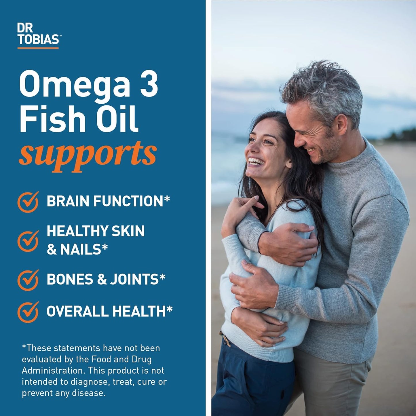 Dr. Tobias Omega 3 Fish Oil, 2000mg Triple Strength with 800mg EPA 600mg DHA Per Serving, Fish Oil Omega 3 Supplements for Heart, Brain & Immune Support, 180 Softgels, 90 Servings