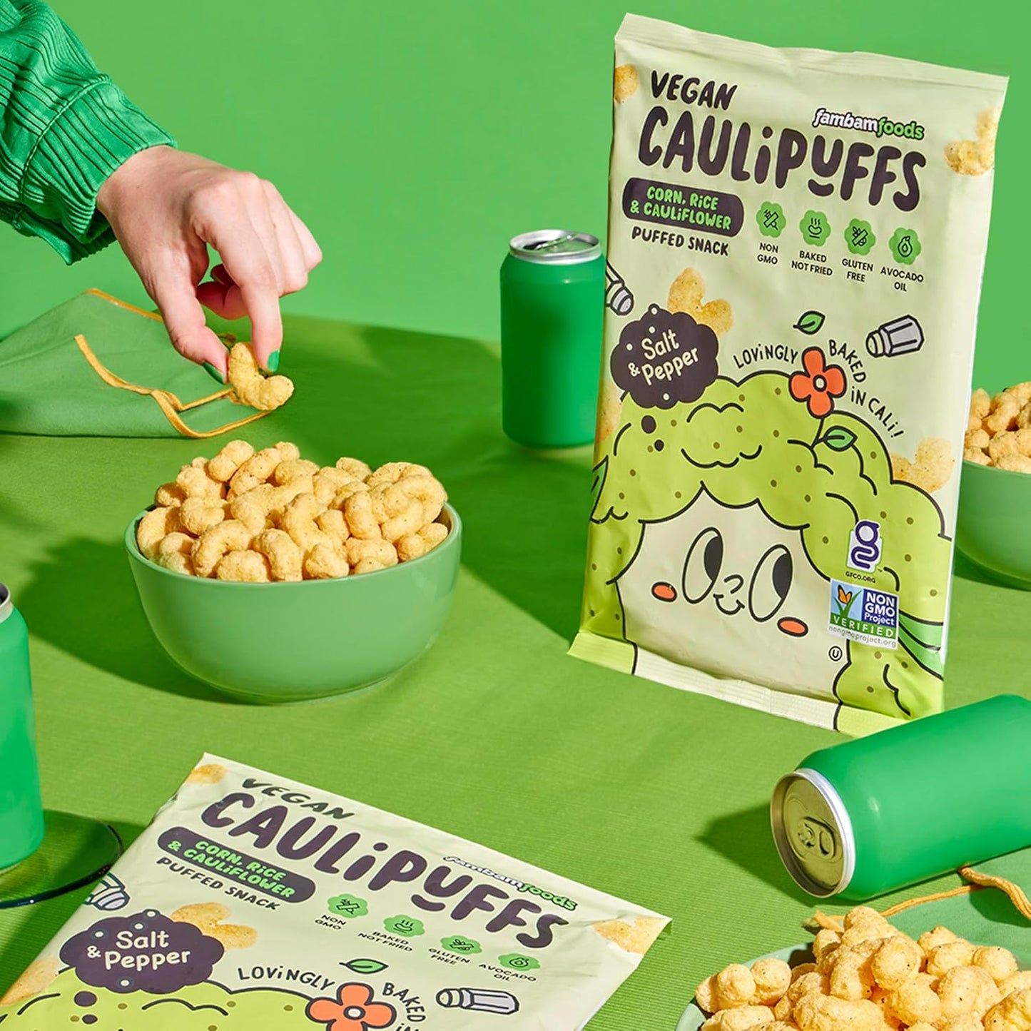 CauliPuffs - Corn, Rice, and Cauliflower Gluten Free Puffed Snack (15 x 0.75oz Bags, Variety Pack)