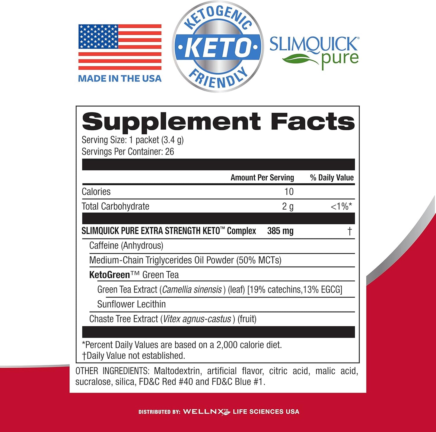 Slimquick Pure 3x Extra Strength Mixed Berry Drink Mix for Women to Help Achieve Weight Goals, Helps Metabolism, Keeps Full for Longer with Green Tea, Caffeine, Chaste Tree, Rhodiola Extract, 26 Count