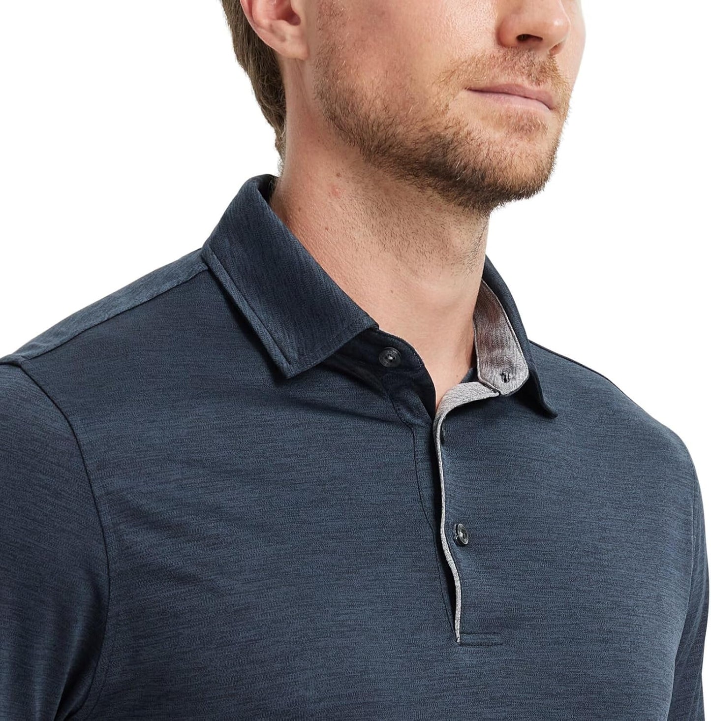 M MAELREG Golf Shirts for Men Short Sleeve Dry Fit Casual Striped Performance Moisture Wicking Collared Mens Polo Shirts