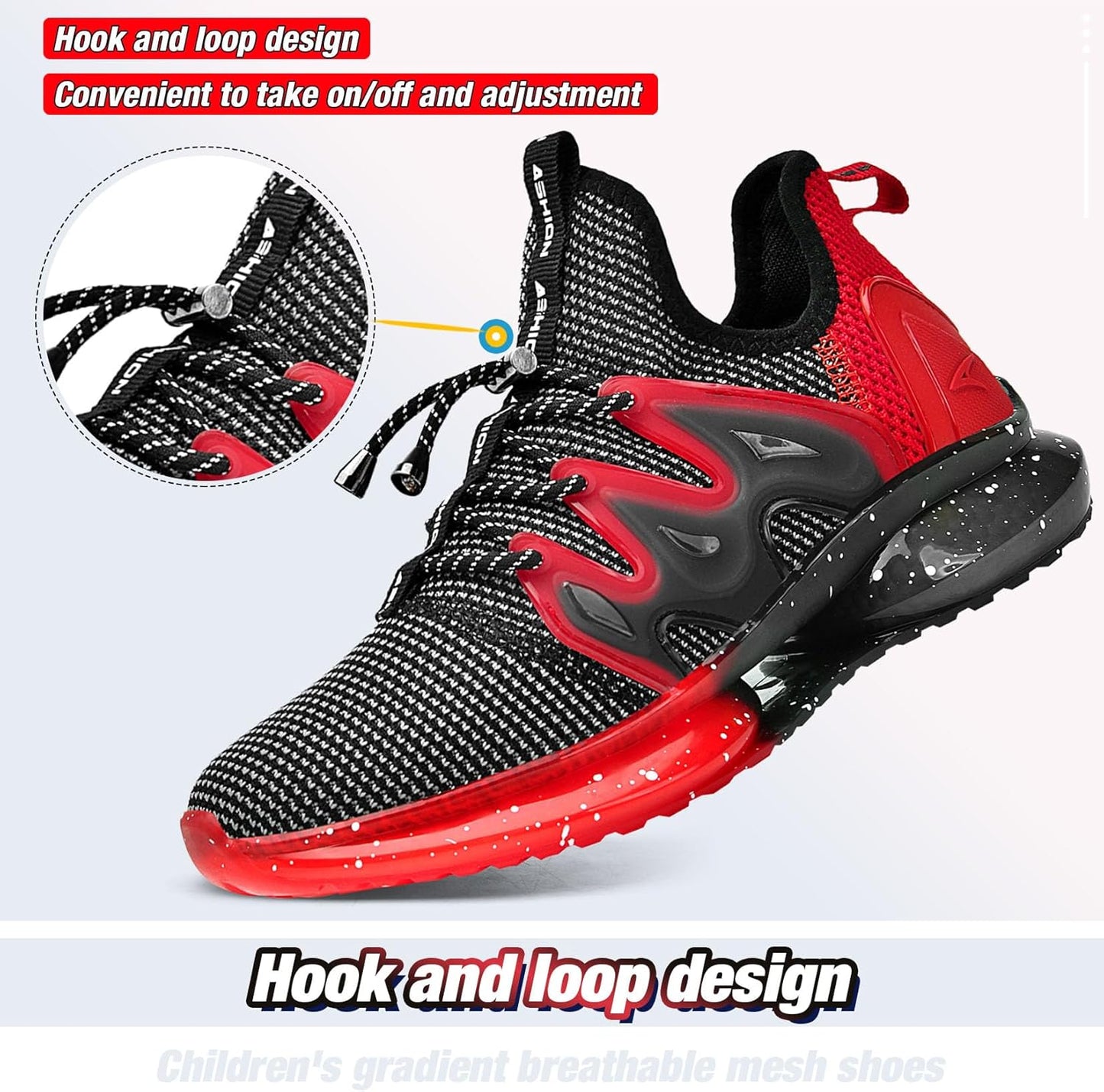 WETIKE Boy's Shoes Mesh Slip on Lightweight Running Sneakers