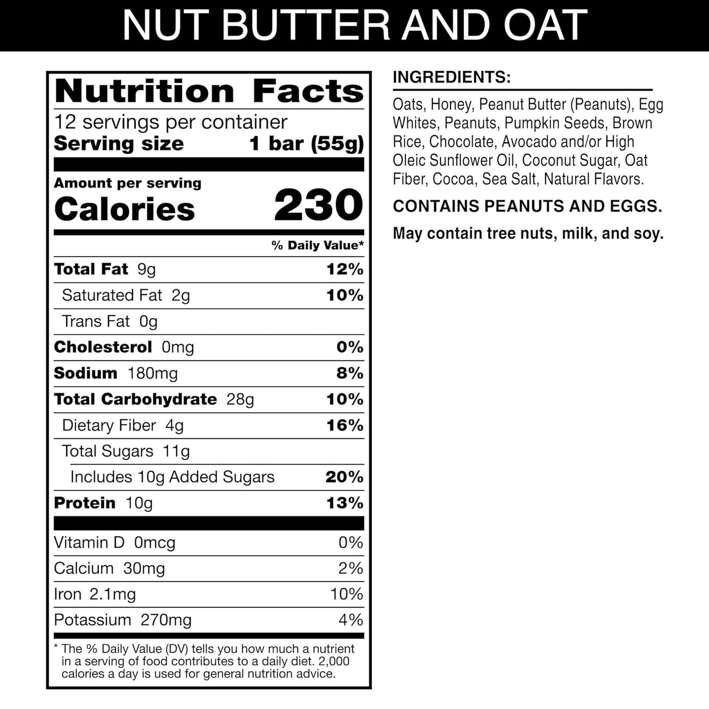 RXBAR Nut Butter and Oat Protein Bars, Protein Snacks, Snack Bars, Dark Chocolate Peanut Butter, 23.2oz Box (12 Bars)