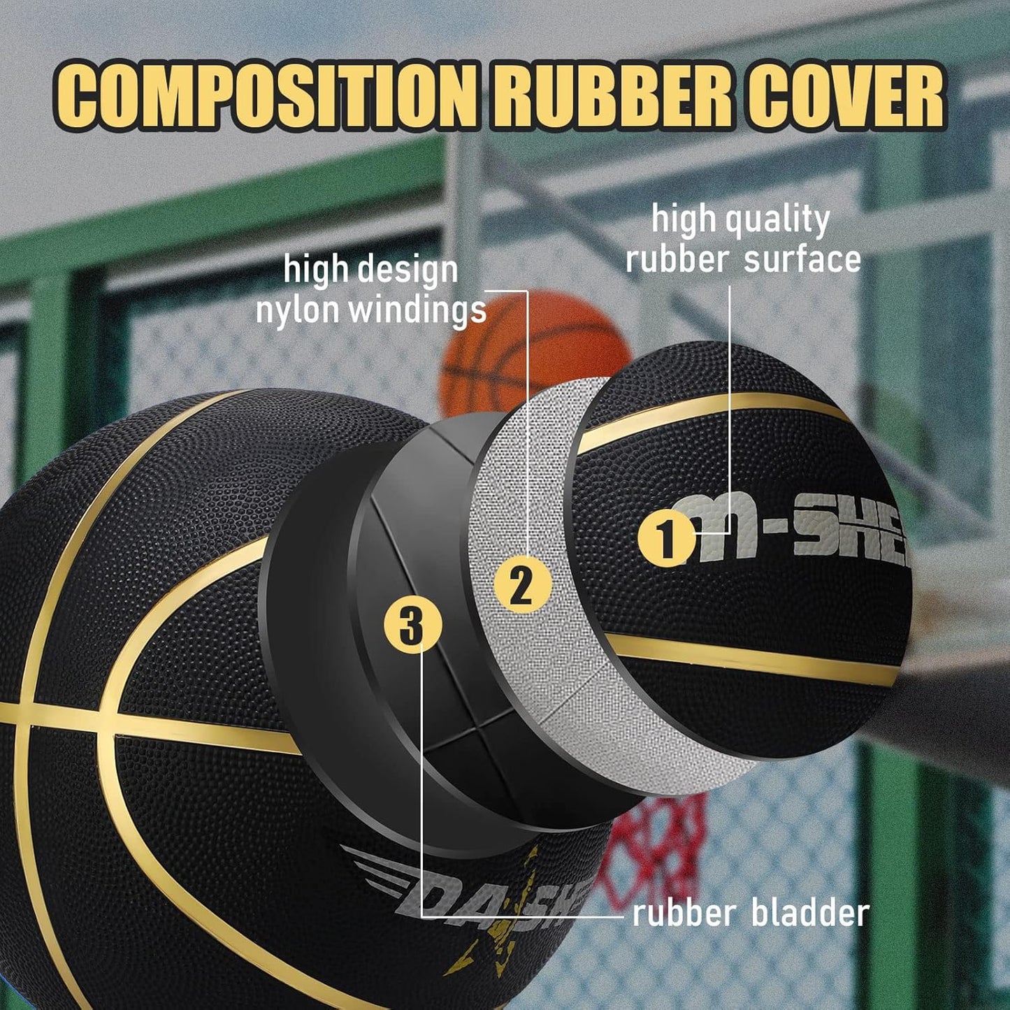 Jerify 12 Pieces Basketballs Bulk Official Size 7 Rubber Basketballs 29.5 Rubber Inflatable Basketballs with Pump Indoor Outdoor Basketballs Bulk Standard Basketball for Training and Play