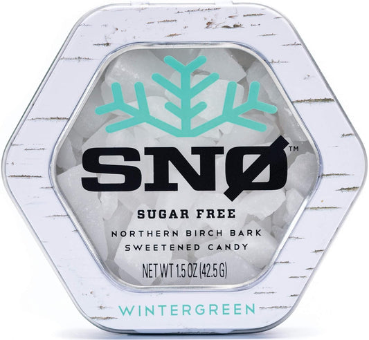 Wintergreen KETO Xylitol Candy Chips - SNØ 1.5oz Tin - Sugar-Free Candy With Only 2 Ingredients | Low Carbs, Diabetic-Friendly, Non-GMO, Vegan, GF & Kosher | Purest candy in the world!