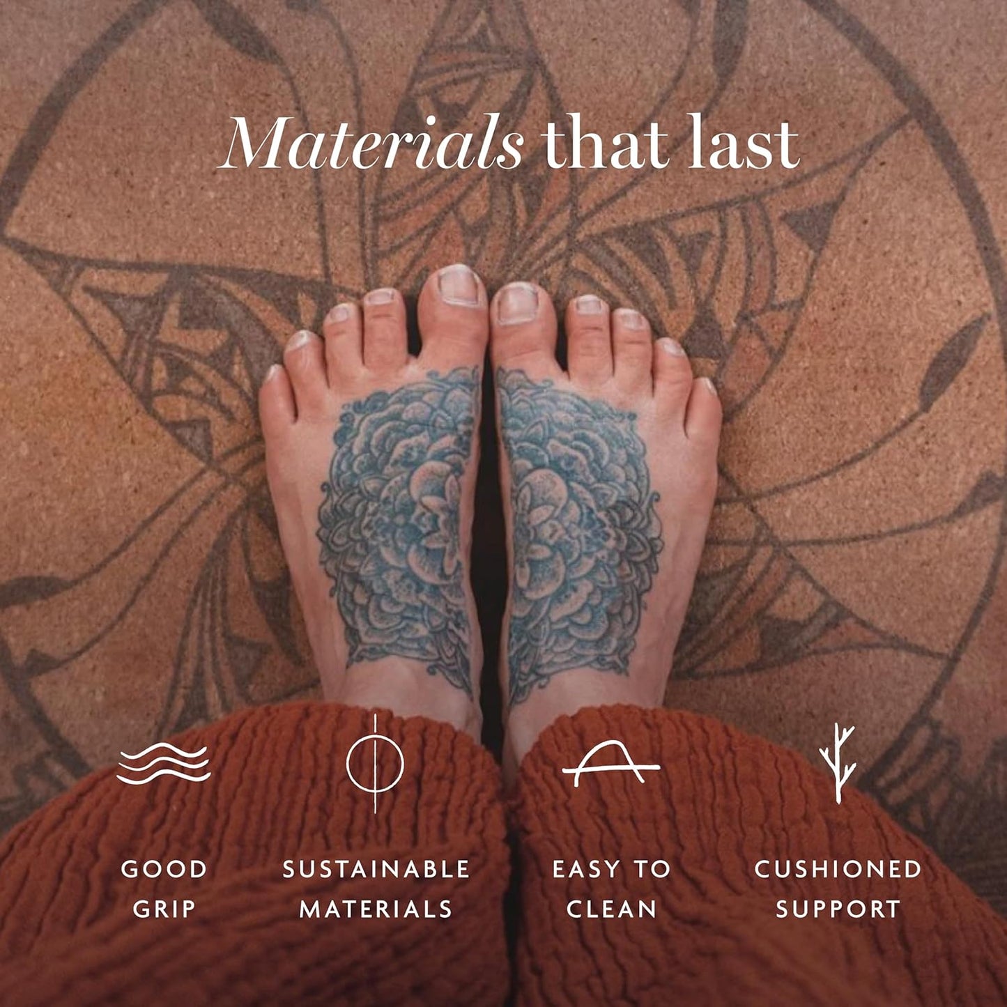 Cork Yoga Mat - Artist Designed, Premium Printed Eco-Friendly Non-Slip mat, Great for Regular & Hot Yoga, Pilates, Workouts 72 inch x 24 inch x 3mm Thick