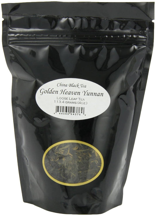 English Tea Store Golden Heaven Yunnan China Black Tea Pouches - 4oz | Loose Leaf Black Tea from Yunnan Province | Malty Smooth Flavor | Premium Chinese Tea | Hot or Iced Brewing