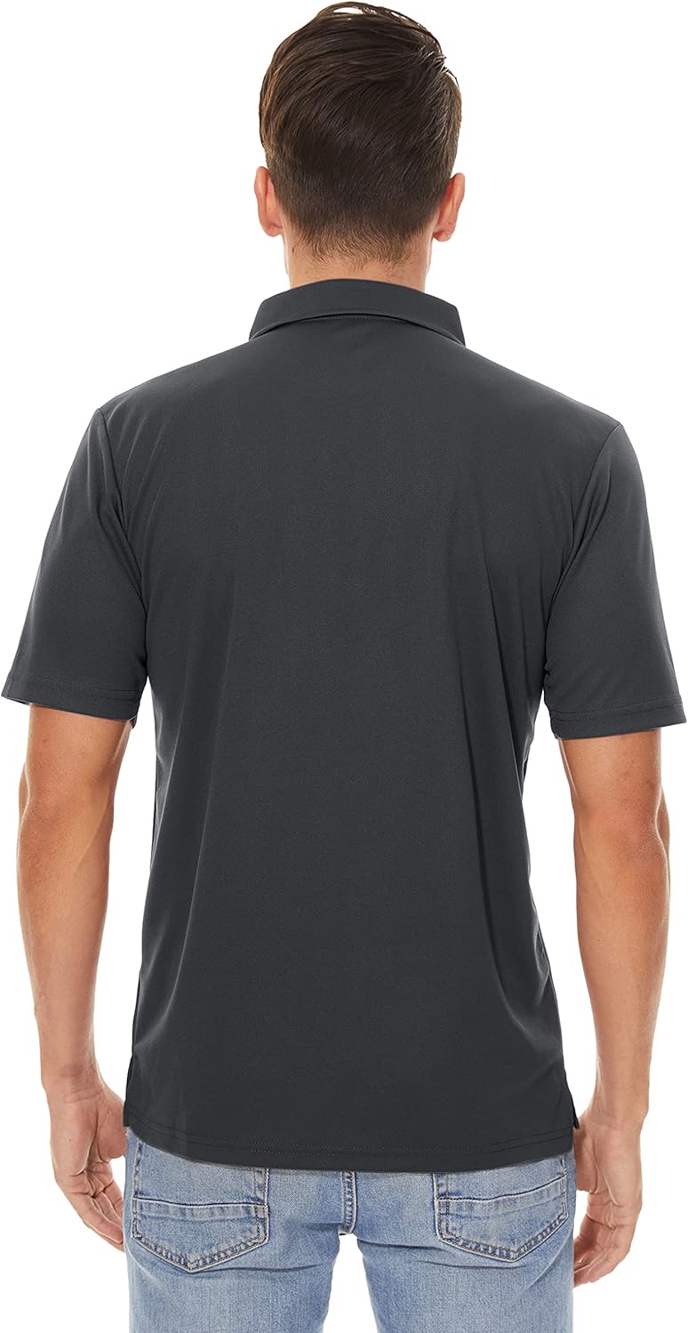 MAGCOMSEN Men's Polo Shirts 3 Buttons Casual Work T Shirts Quick Dry Short Sleeve Golf Shirt Pique Jersey Outdoor Performance