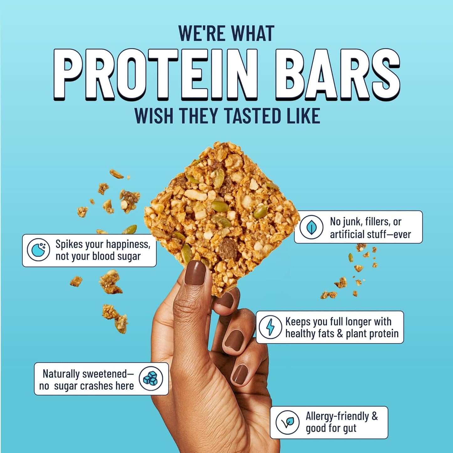 The YES Bar Apple Cinnamon Crisp – Plant Based Protein, Decadent Snack Bar – Vegan, Paleo, Gluten Free, Dairy Free, Low Sugar, Healthy Snack, Breakfast, Low Carb, Keto Friendly (Pack of 6)