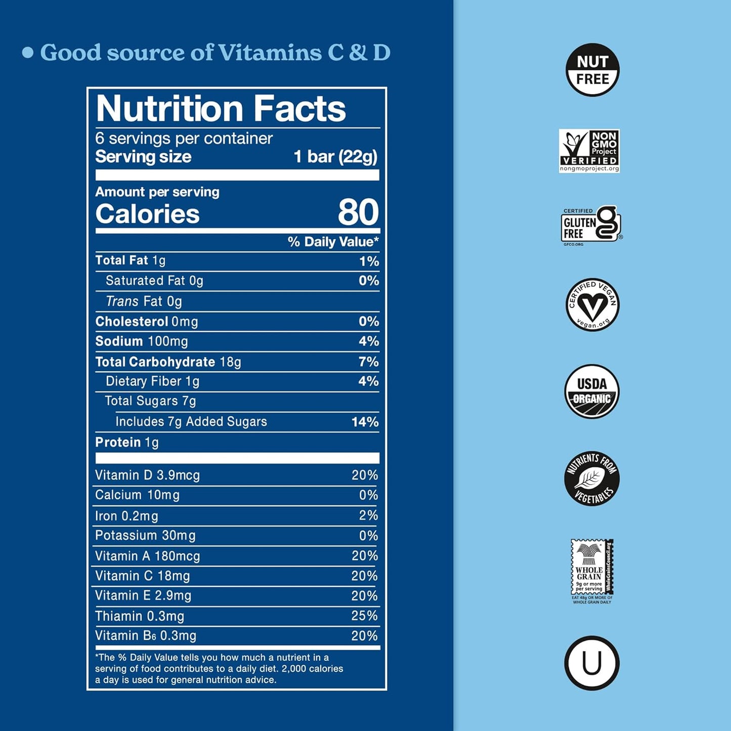 MadeGood Crispy Squares, Vanilla (36 Count) Gluten Free Snacks