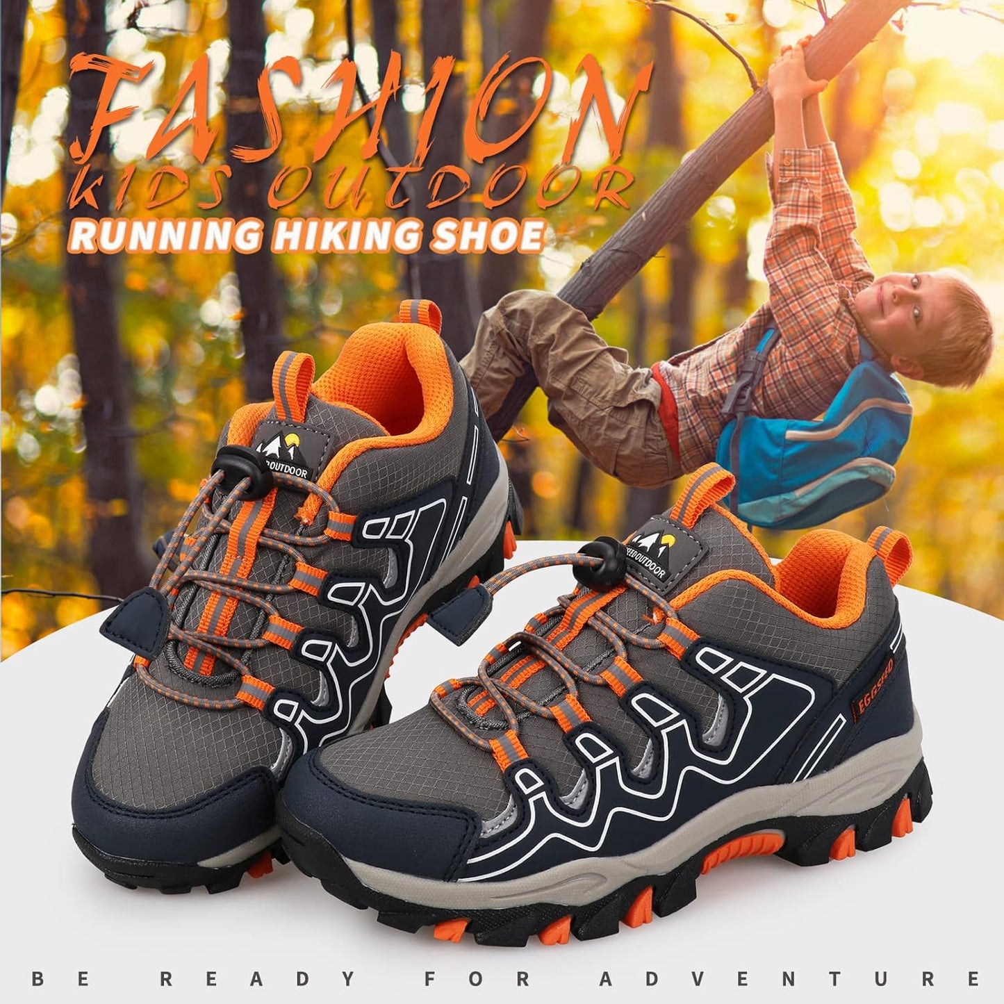 UOVO Boys Girls Kids Sneakers Hiking Running Outdoor Walking Tennis Shoes Waterproof Non Slip Fashion Sneakers(Little/Big Kids