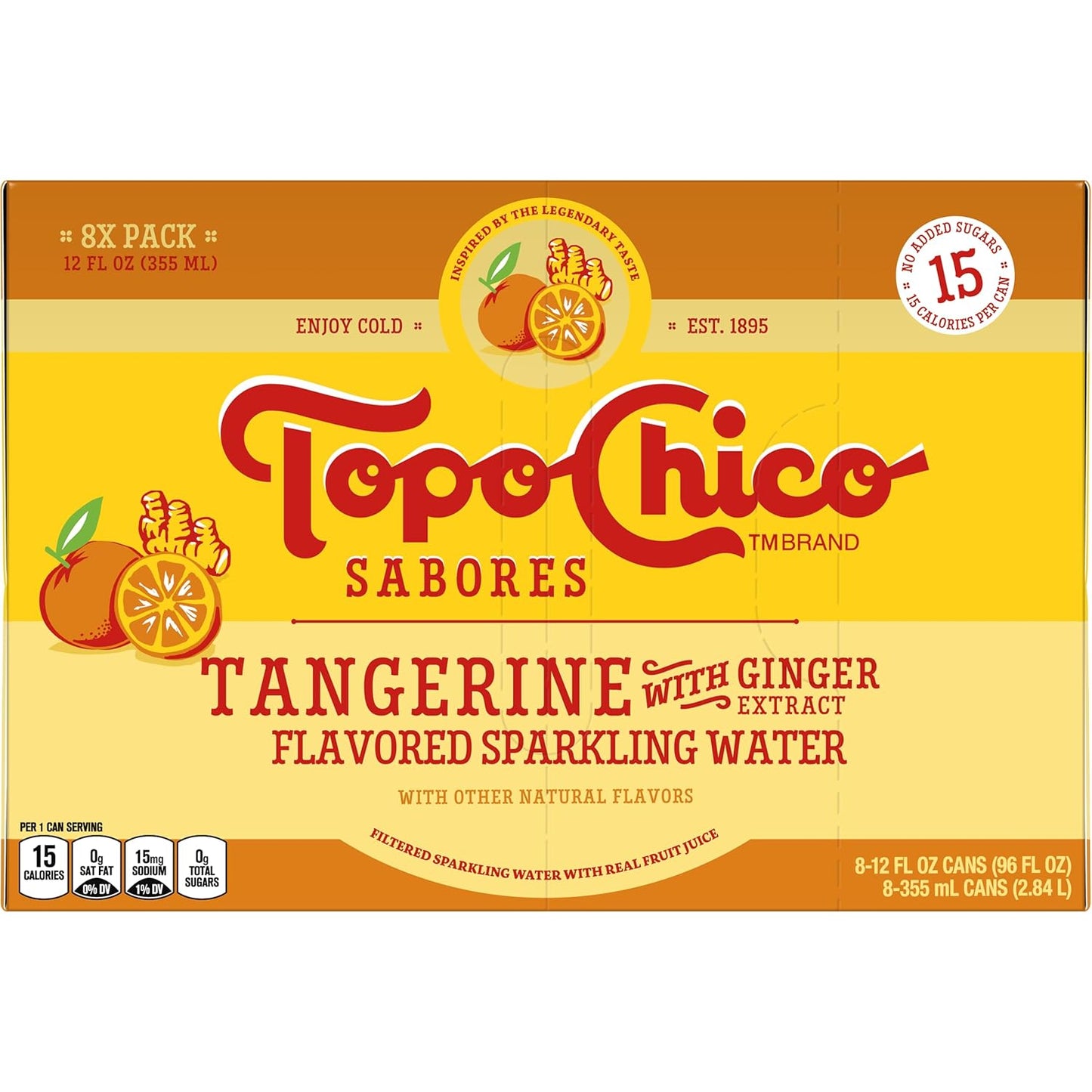 Topo Chico Sabores Tangerine with Ginger Extract 12oz 8pk