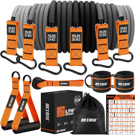 Heavy Resistance Bands for Working Out, 300lbs/360lb/420lb Exercise Bands Workout Bands with Handles, Door Anchor, Ankle Straps, Home Gym Workout Equipment for Men Fitness Strength Training Stretching