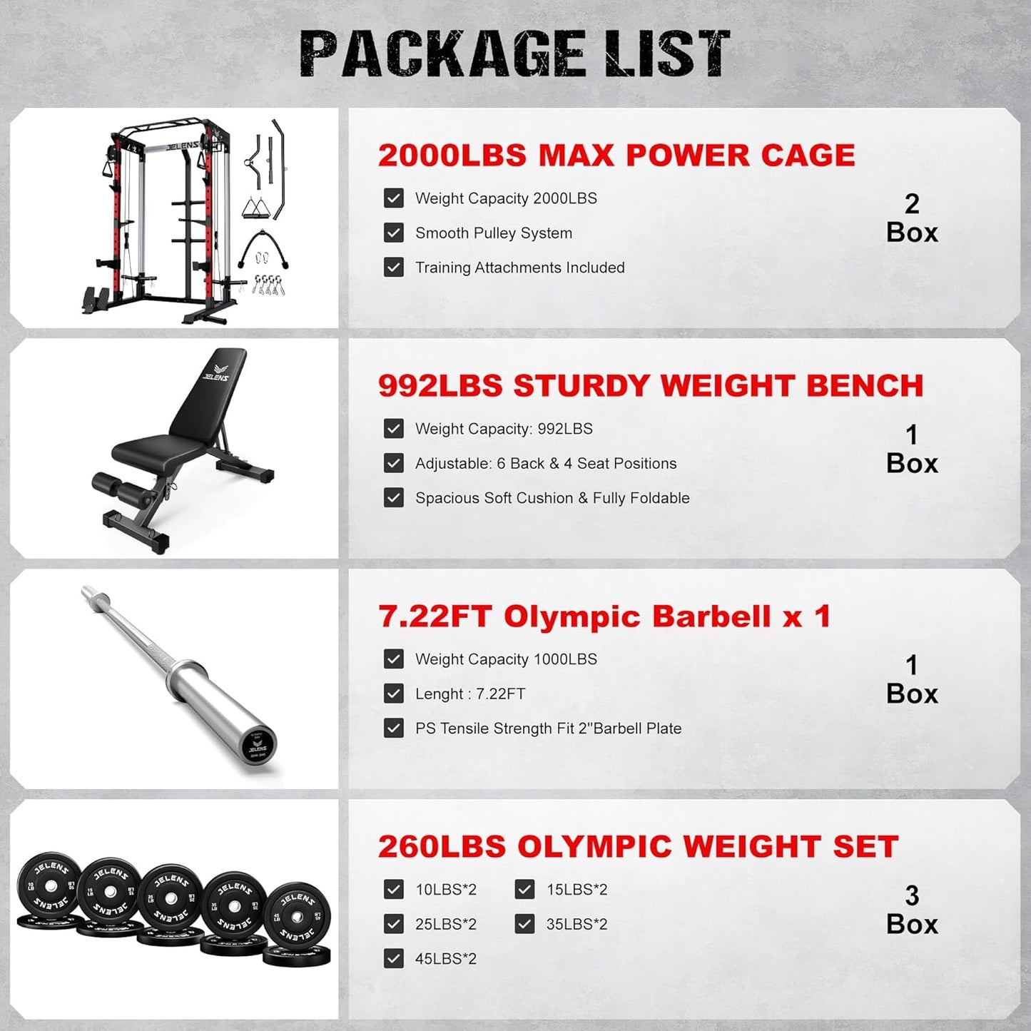 Power Cage, 2000LBS Multi-Function C21 Power Rack with Dual Pulley Cable Crossover System, All-in-One Squat Rack with More Training Attachments