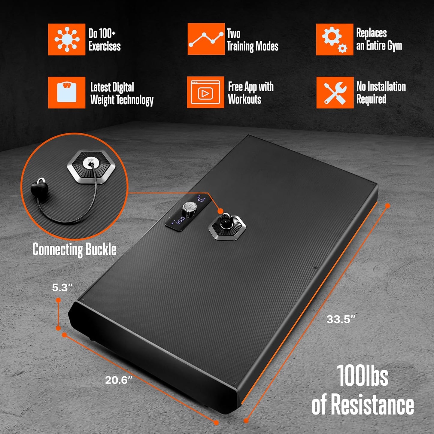 SQUATZ Pluto Home Smart Gym, 100 lbs Adjustable Resistance, All-in-One Digital Fitness Machine with WiFi & Bluetooth, Compact Full-Body Workout Equipment for Strength Training and Muscle Toning