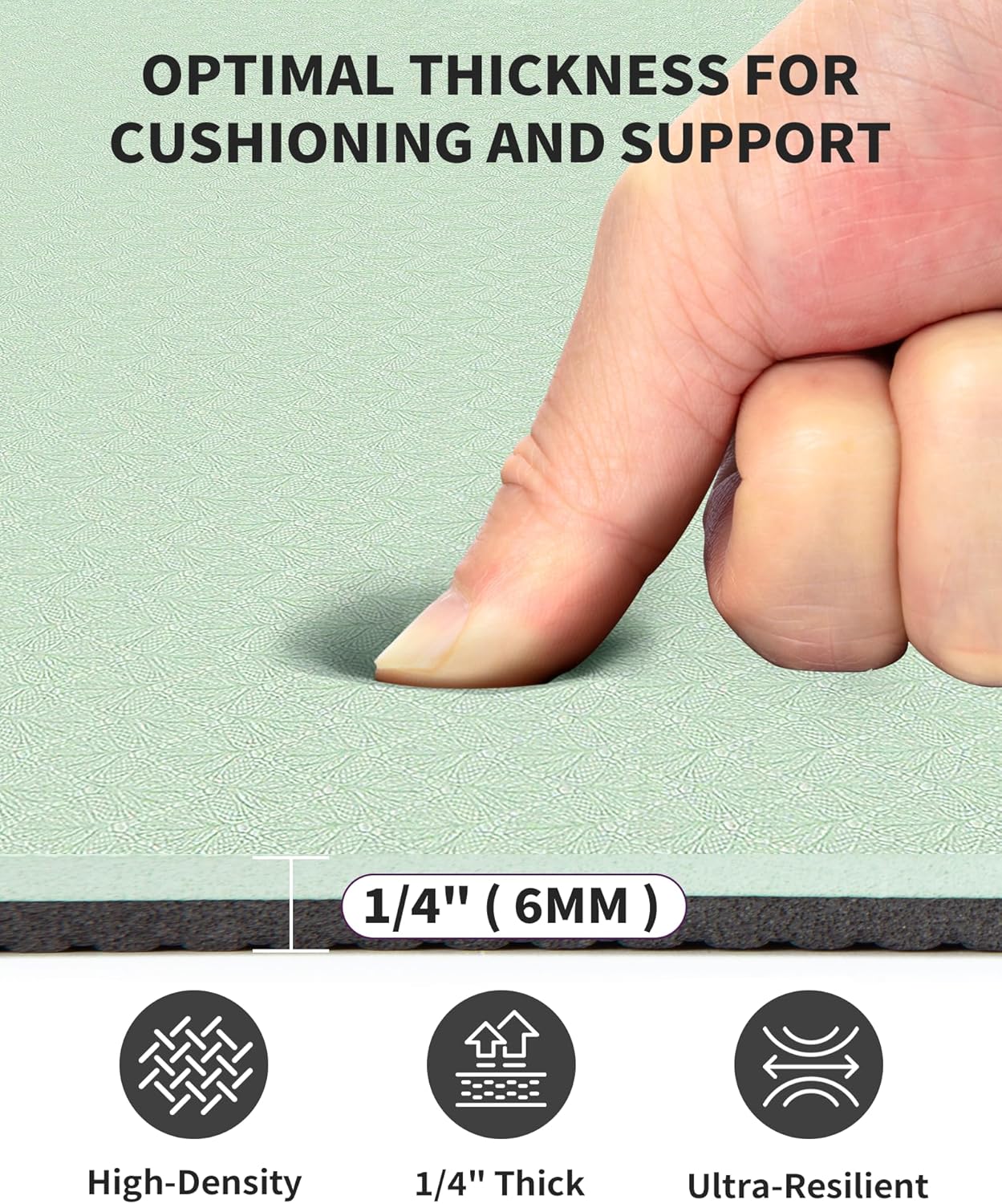 CAMBIVO Large Yoga Mat (6'x 4'), Extra Wide Workout Mat for Men and Women, Yoga Mat Thick 1/3 &1/4 Exercise Mats for Home Workout, Yoga, Pilates (Black,1/4 inch)