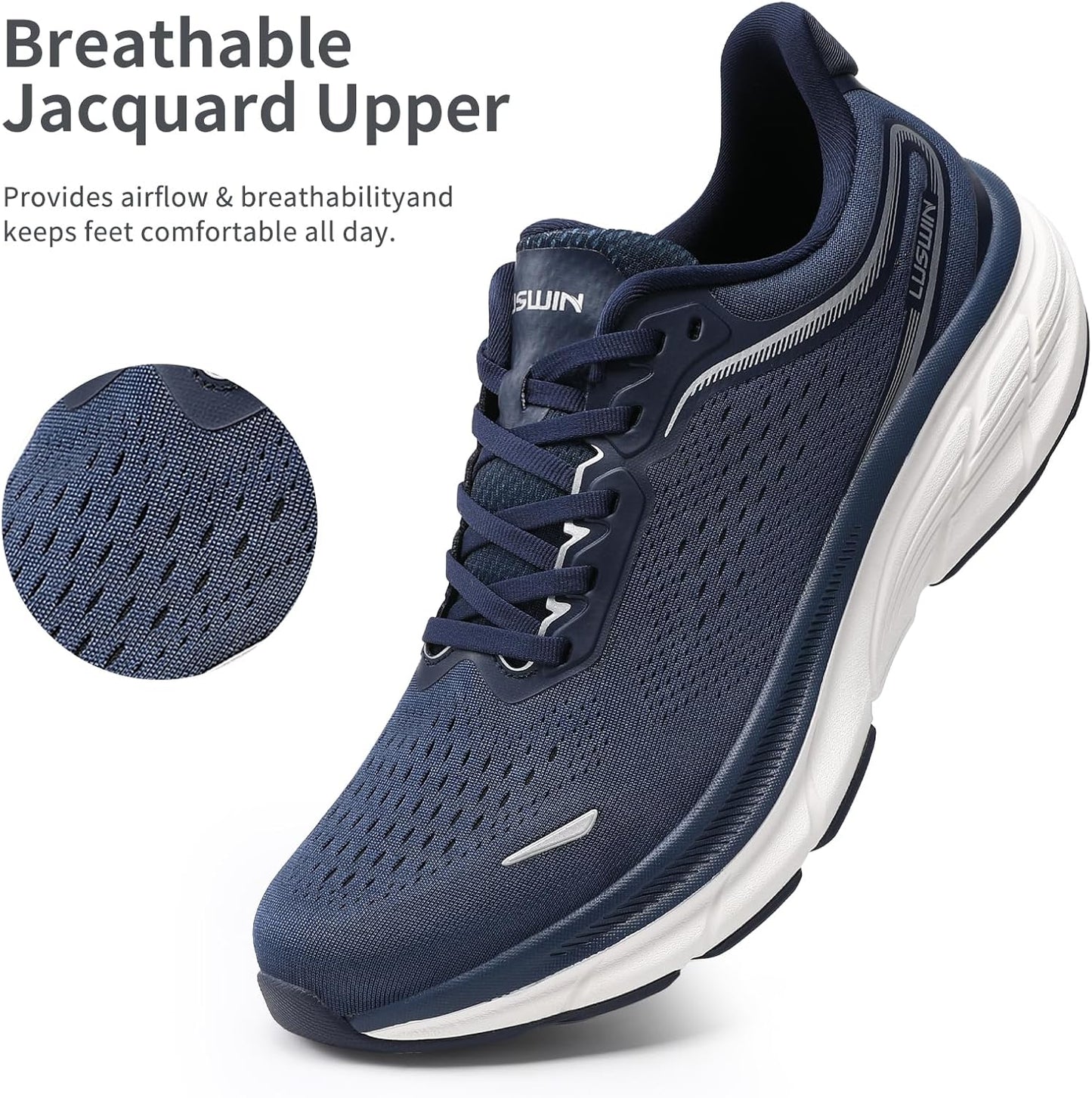 Men's Walking Shoes Lightweight Breathable Cushioning Running Shoes Athletic Tennis Workout Gym Non Slip Comfortable Fashion Sneakers