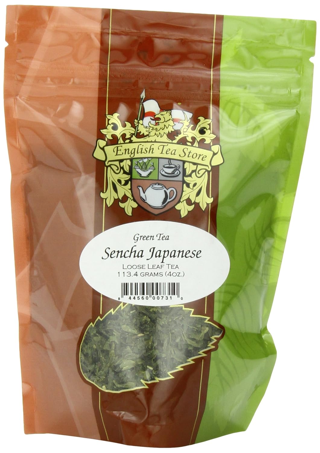 Sencha Japanese Green Loose Leaf Tea Pouch - 4oz | Light Smooth Green Tea with Fresh Flavor | Traditional Steam-Processed Leaves | Popular Daily Drink in Japan