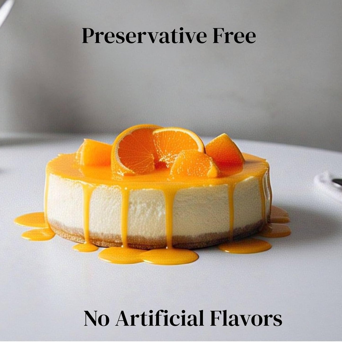 Andy Anand's Baked Gourmet Sugar Free Orange Cheesecake 9" (2 lbs) | No Preservatives Cheesecake & Diabetic-Friendly, You Won't Believe It's Sugar Free! | Freshly Made with California Cream Cheese
