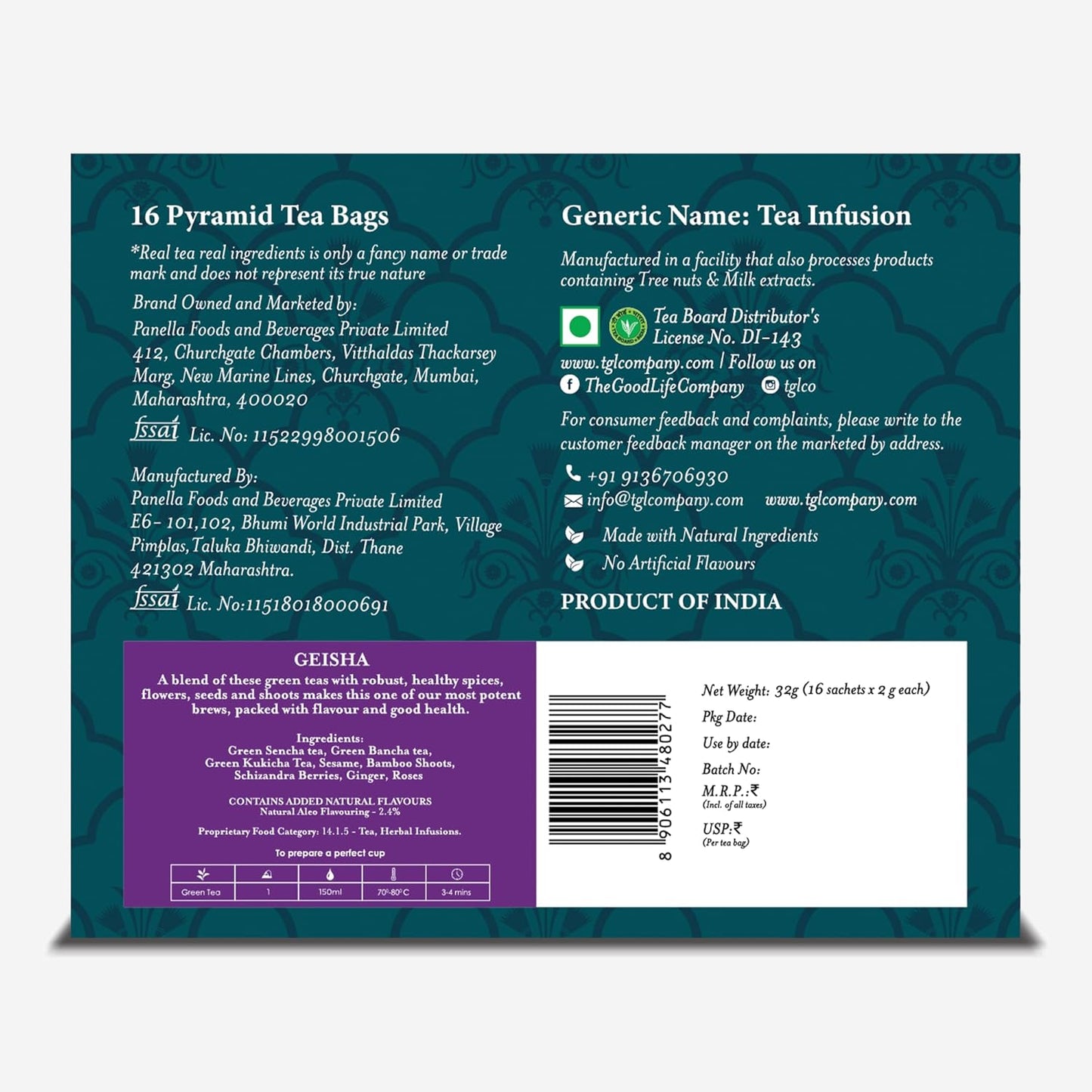 TGL Co. Green Tea | Sip it Hot or Iced | Soothes Digestion, Cleansing & Refreshing (Geisha tea)