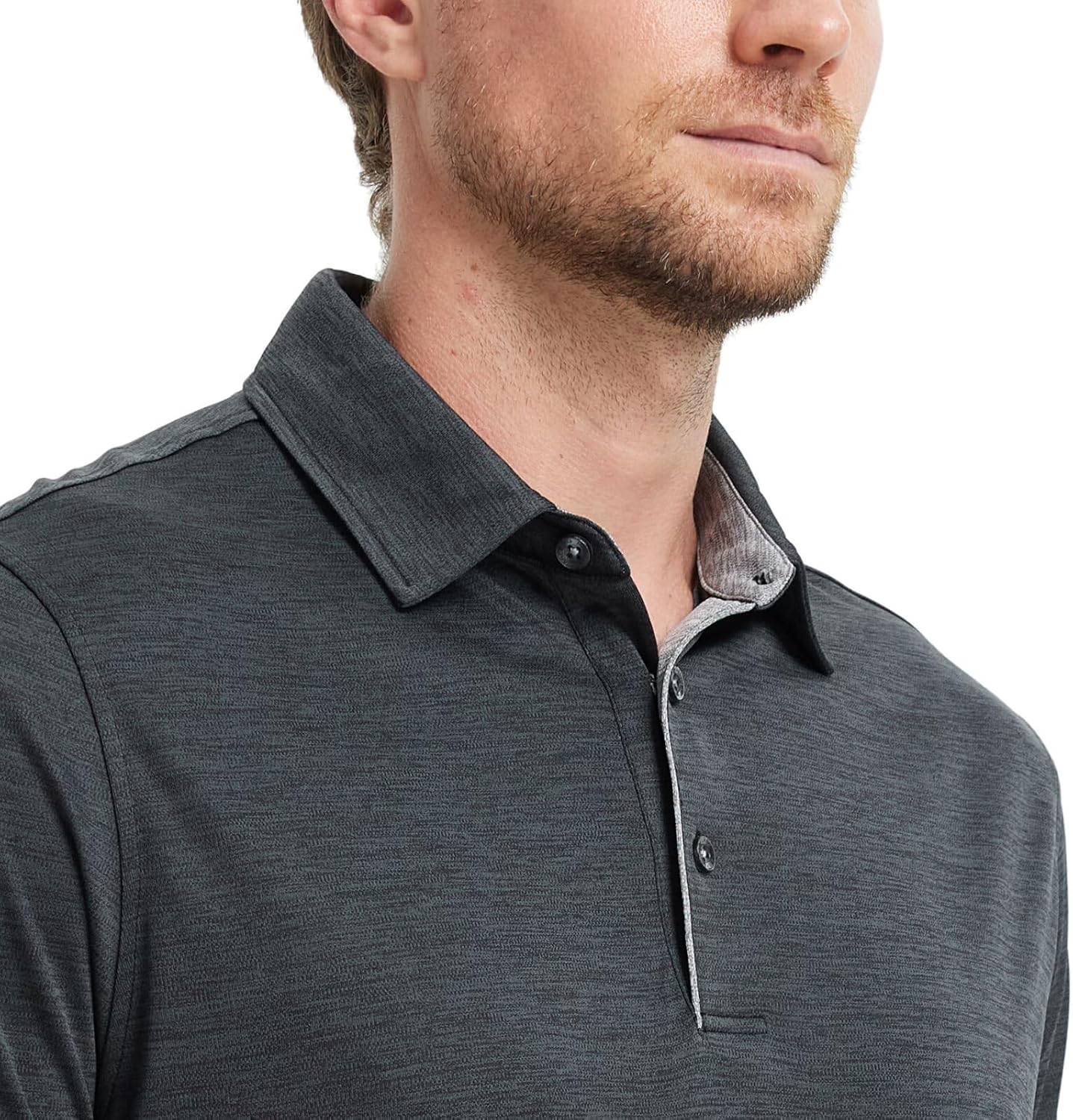 M MAELREG Golf Shirts for Men Short Sleeve Dry Fit Casual Striped Performance Moisture Wicking Collared Mens Polo Shirts