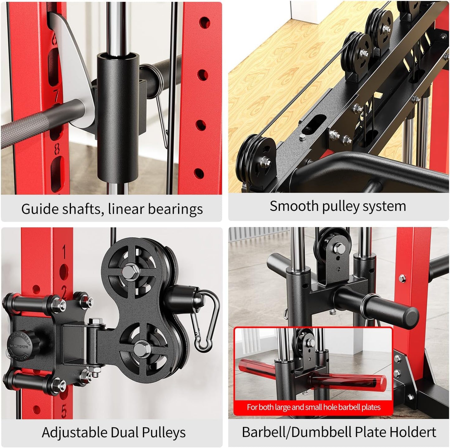 Power Cage,1600lbs Multi-Function Power Rack with Adjustable Cable Crossover System and More Training Attachment, Weight Cage for Home Gym