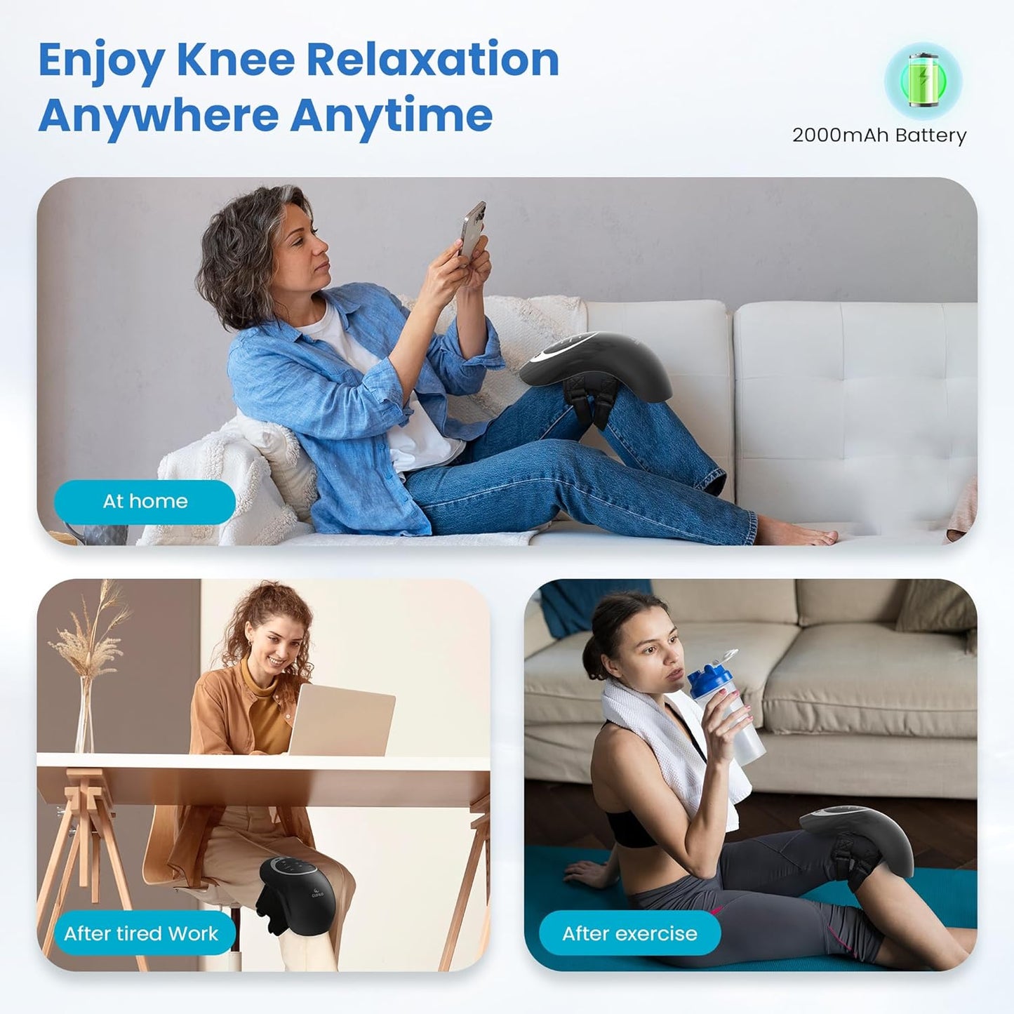 Knee Massager with Heat -[2025 Upgraded Version] Ideal Gift for Women,Men,Heating and Vibrating Pain Relief Knee Massager for Arthritis,Stretched Ligament,Joints and Muscles Injuries