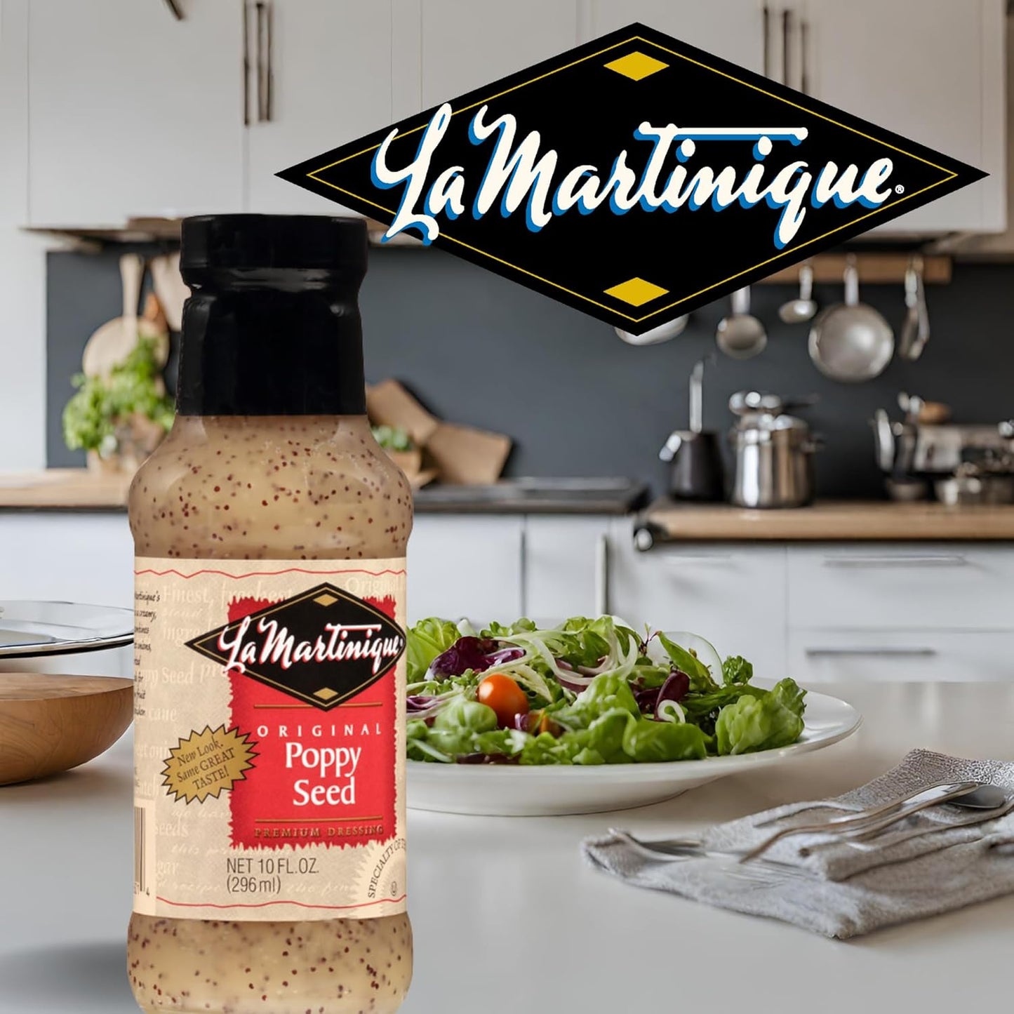 La Martinique Original Poppy Seed Dressing 10 Ounce Bottle (Pack of 2)