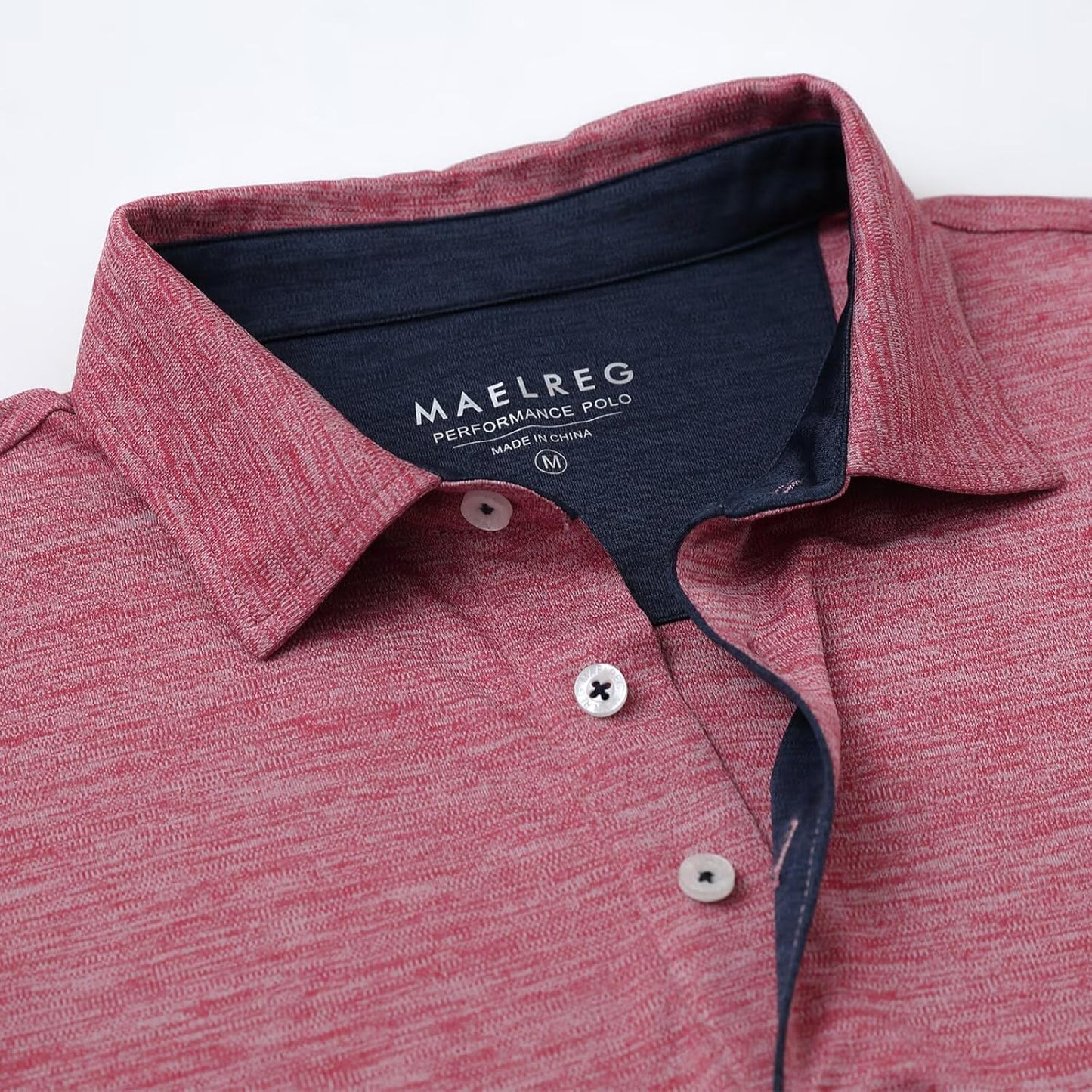 M MAELREG Golf Shirts for Men Short Sleeve Dry Fit Casual Striped Performance Moisture Wicking Collared Mens Polo Shirts