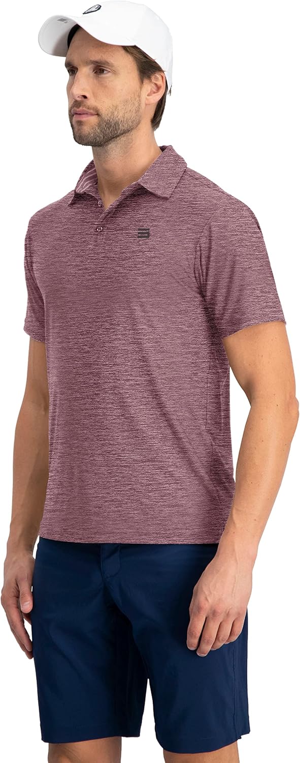 Three Sixty Six Golf Shirts for Men - Dry Fit Short-Sleeve Polo, Athletic Casual Collared T-Shirt